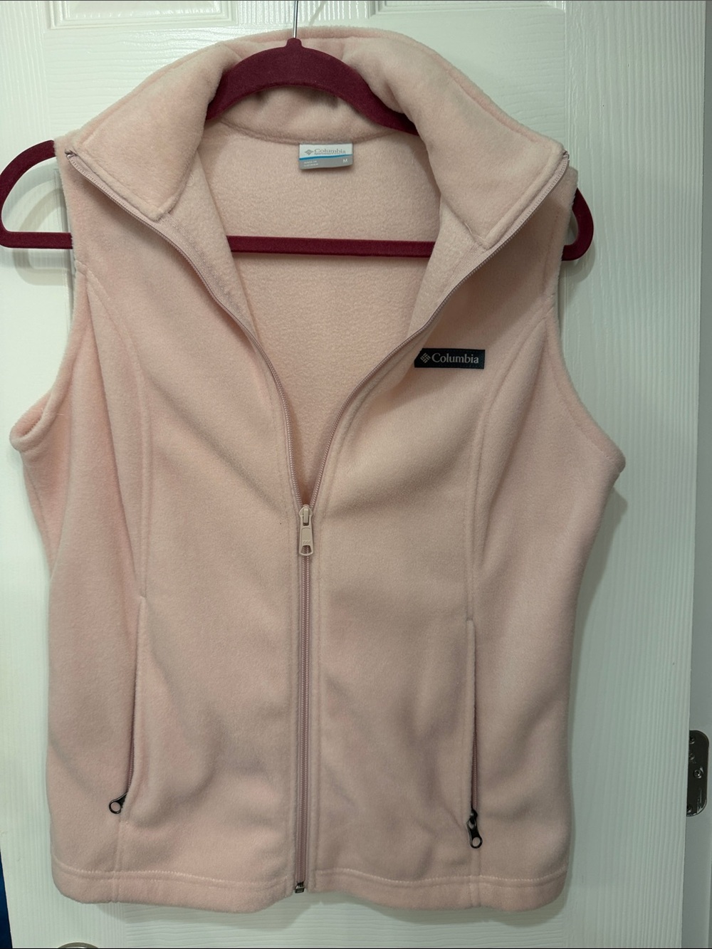 Columbia Women's Pale Pink Fleece Zip Vest